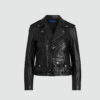 Black Biker Soft Leather Jacket Womens