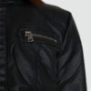 Bandit Black Faux Cafe Racer Leather Jacket
