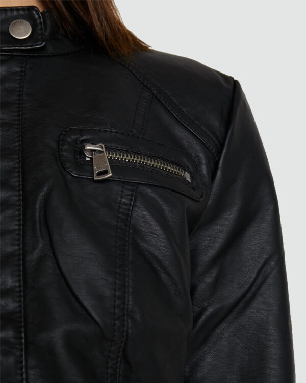 Bandit Black Faux Cafe Racer Leather Jacket