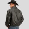 Berto Black Bomber Genuine Leather Jacket