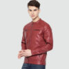 Mens-Red-Quilted-Leather-Jacket