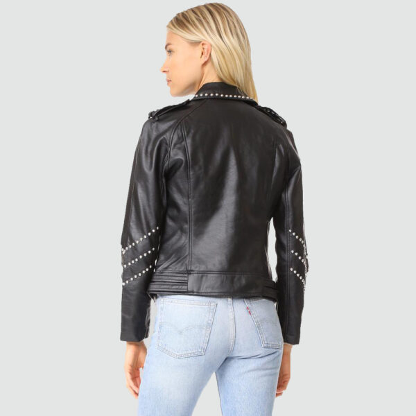 Dani Women's Black Studded Leather Jacket