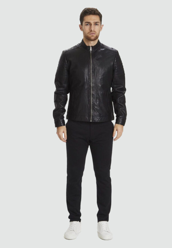 Men's Mark Black Racer Leather Jacket