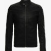 Vieno Faux Cafe Racer Leather Jacket