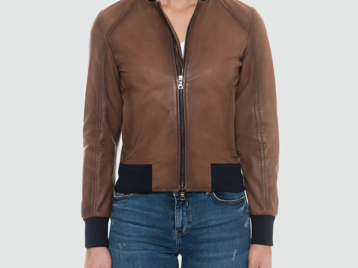 brown bomber jacket womens