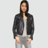 Zora Black Biker Leather Jacket