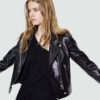 Women's Colette Moto Black Leather Jacket