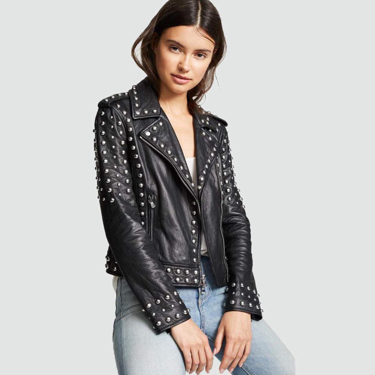 Women's Eva Studded Leather Jacket
