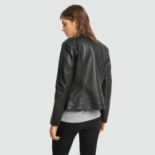 Women's New Black Biker Leather Jacket