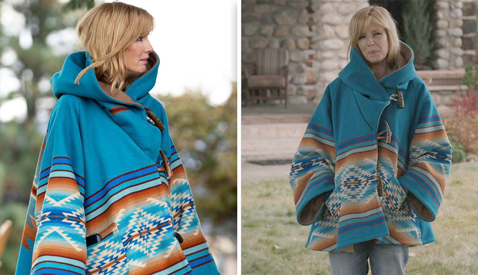 Yellowstone Beth Dutton Blue Hooded Coat