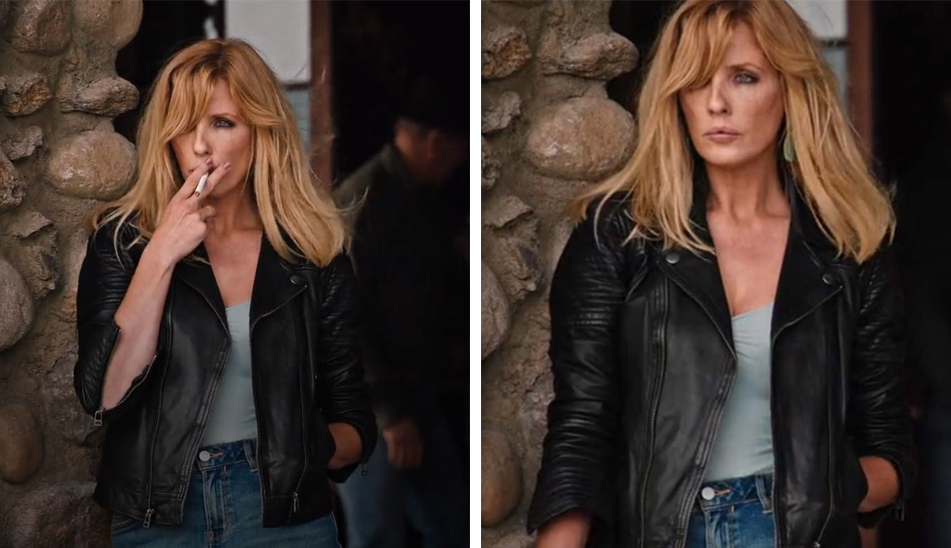 Kelly Reilly Yellowstone SO4 Beth Dutton Black Leather Jacket