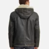 Brett Men Shearling Hooded Collar Leather Jacket 02