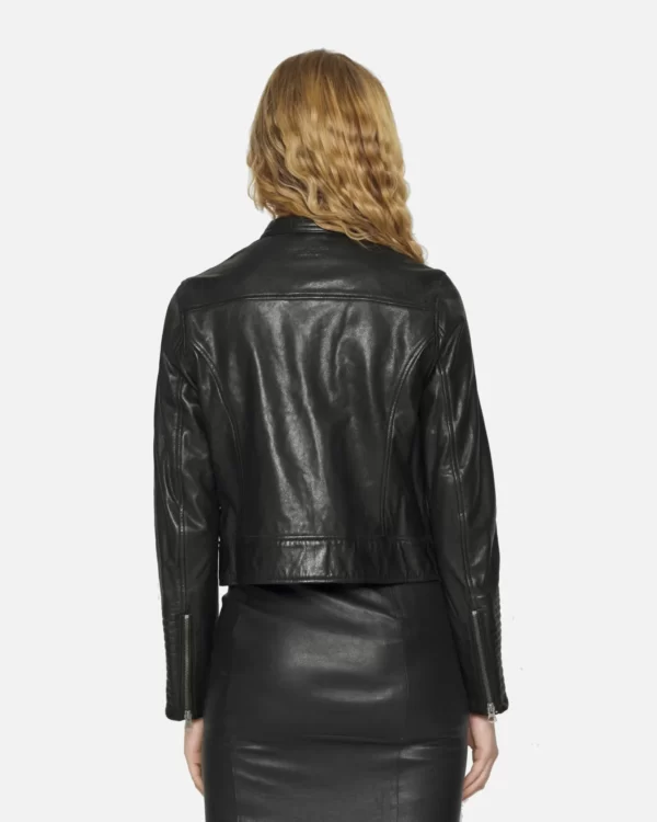 Flawn Womens Racer Leather Jacket