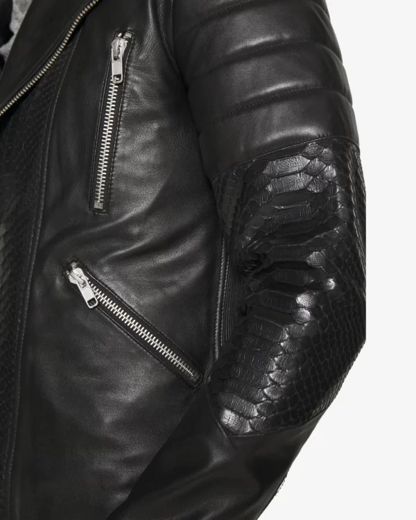 Gladiator Pyton Black Biker Leather