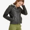 Holly Biker Quilted Shoulder Leather Jacket