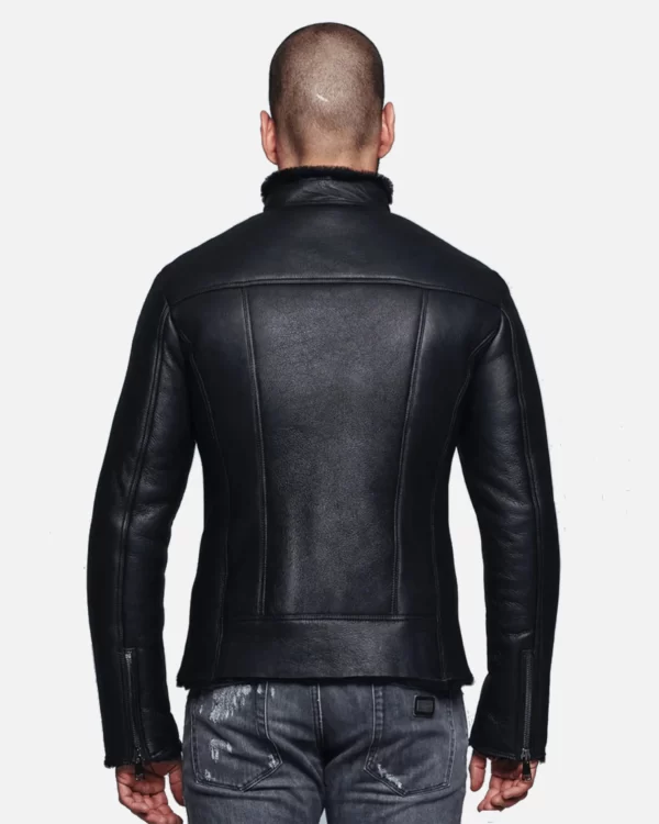John Black Shearling Leather Jacket