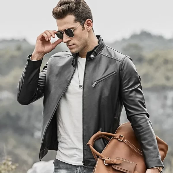 Men’s Iconic Basic Black Leather Jacket