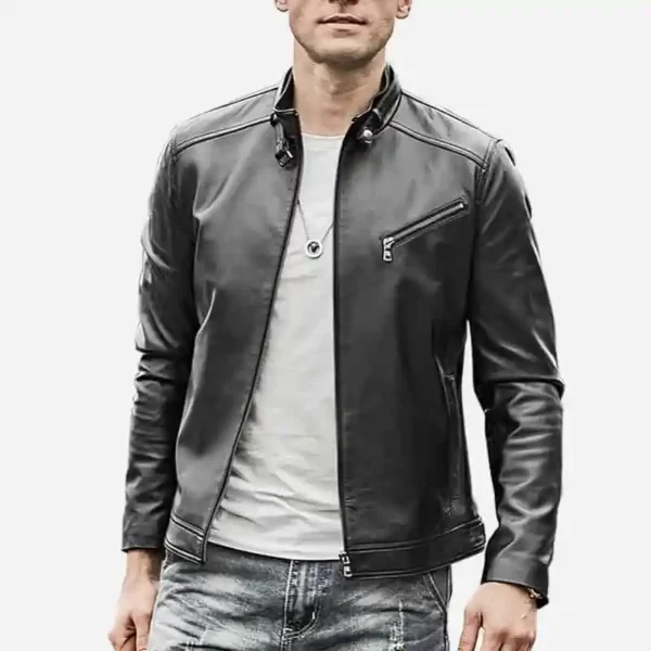 Men’s Iconic Basic Black Leather Jacket