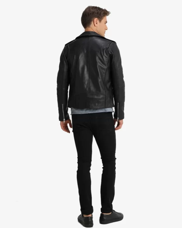 Rocky Mens Black Biker Leather Jacket