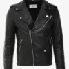 Rocky Mens Black Biker Leather Jacket