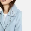 Women Pale Blue Suede Leather Jacket 05